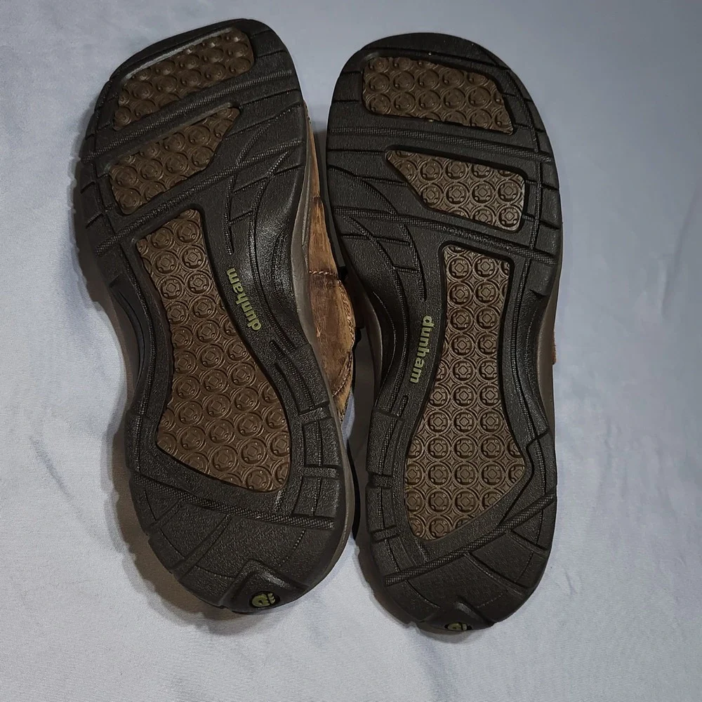 Dunham Men's Brown Leather Slide Sandals Adjustable Straps Size 13 D MCR444BR